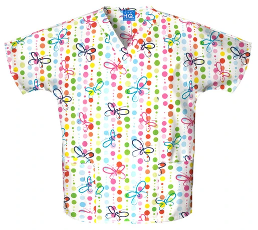 Zdravotnícke oblečenie - Blúzy s potlačou - Unisexová zdravotnícka blúza s potlačou - motýlie bodky | Medical-uniforms
