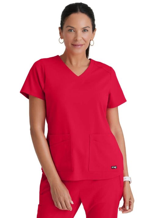 Zdravotnícke oblečenie - Dámske zdravotnícke blúzy - Dámska zdravotnícka blúza Grey´s Anatomy STRETCH EXPERIENCE - červená  | medical-uniforms