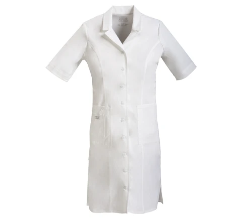 Zdravotnícke oblečenie - Šaty - Dámske zdravotnícke šaty na gombíky - biela | medical-uniforms